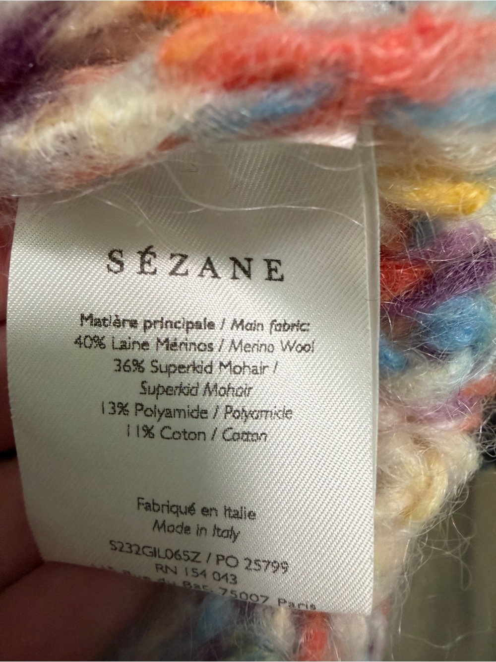 Sezane emile multicolored wool knit cardigan size small - Picture 4 of 4